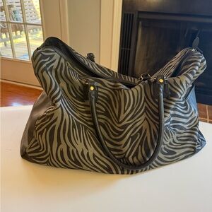 Elegant Zebra Print Weekender Bag